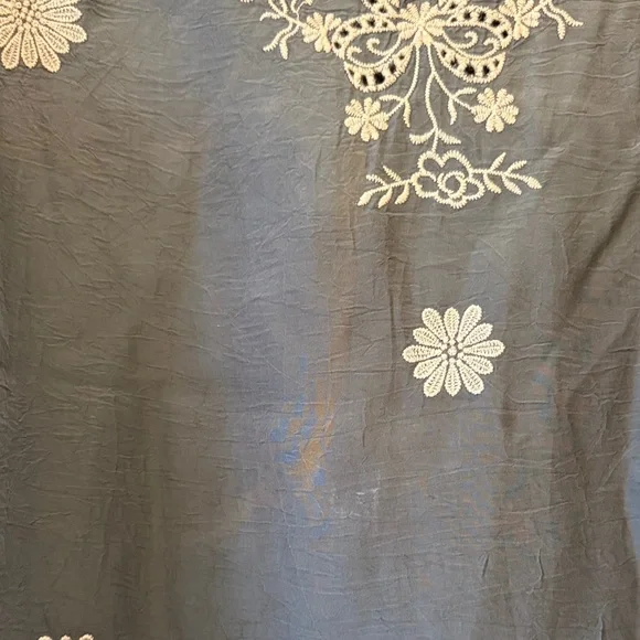 Johnny Was Charcoal Embroidered Blouse - Picture 4 of 4